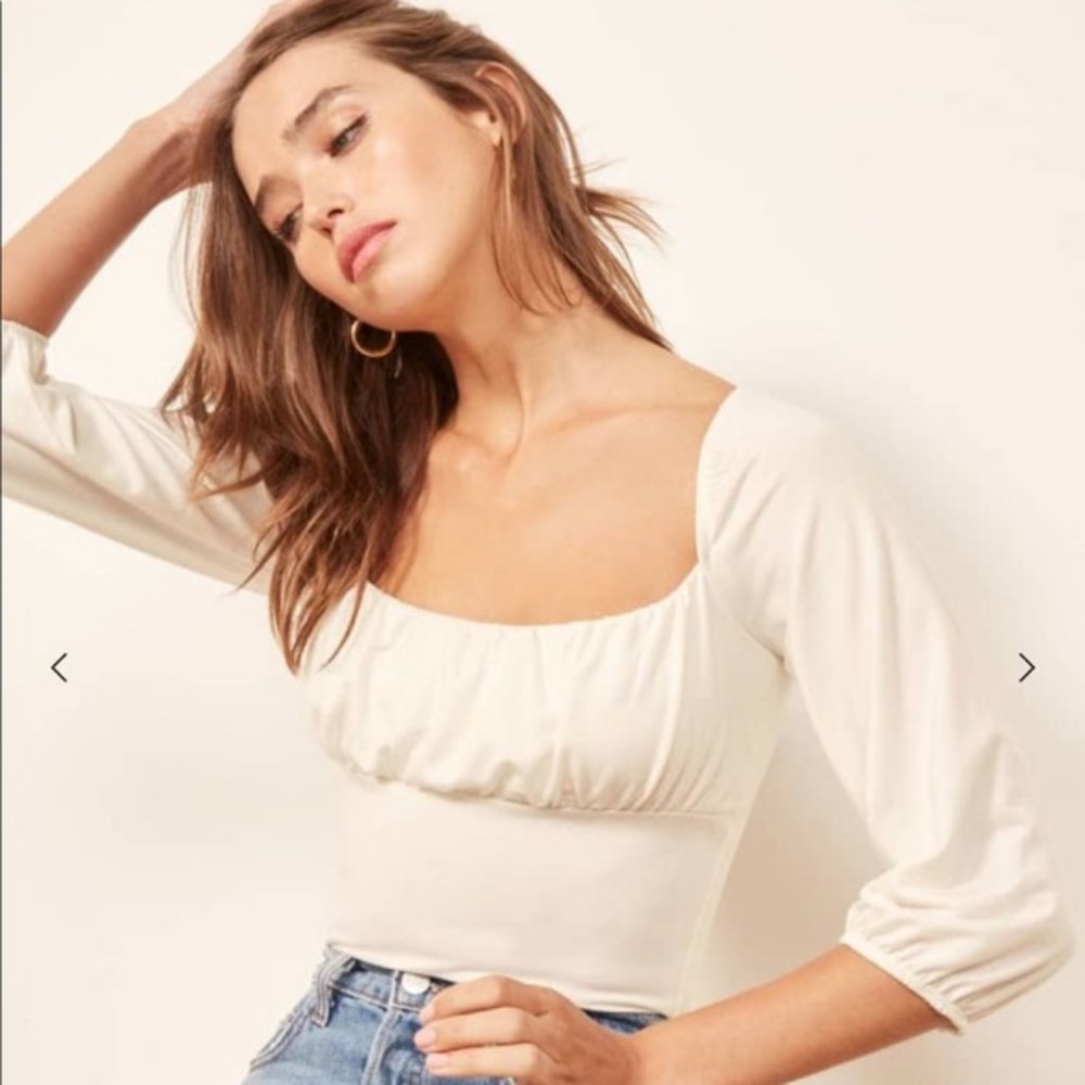 Reformation Jeans White Off-White Cream Mari Top